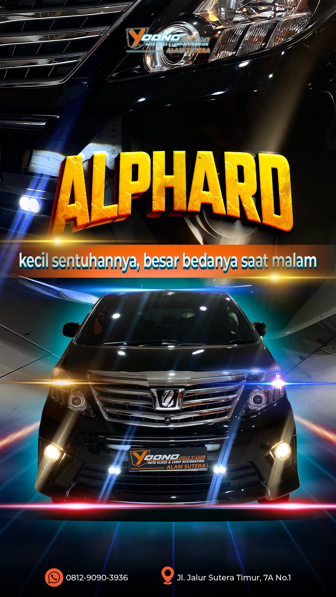 Alphard dengan Mini Projie