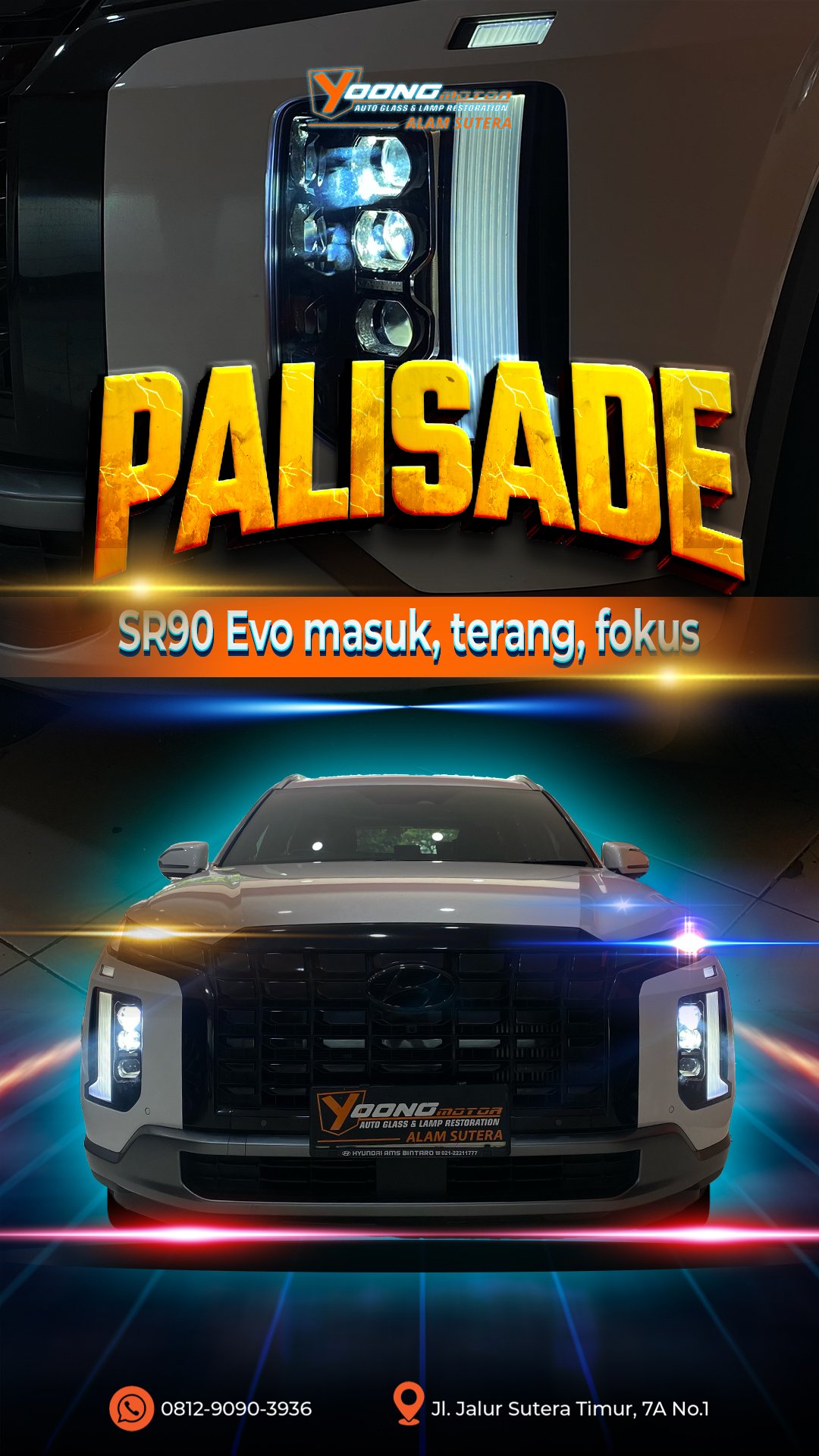 Projector Upgrade di Hyundai Palisade